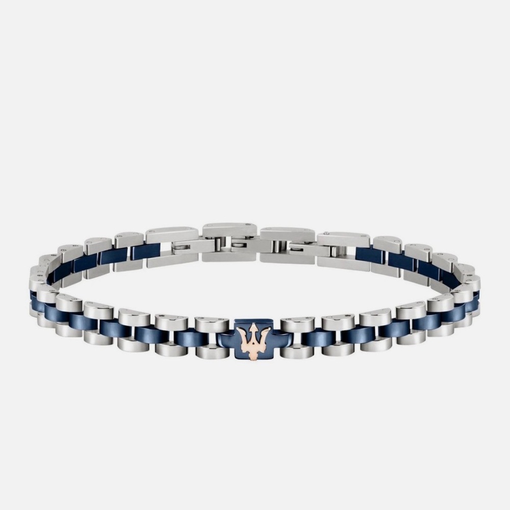 Silver and Blue Maserati Bracelet